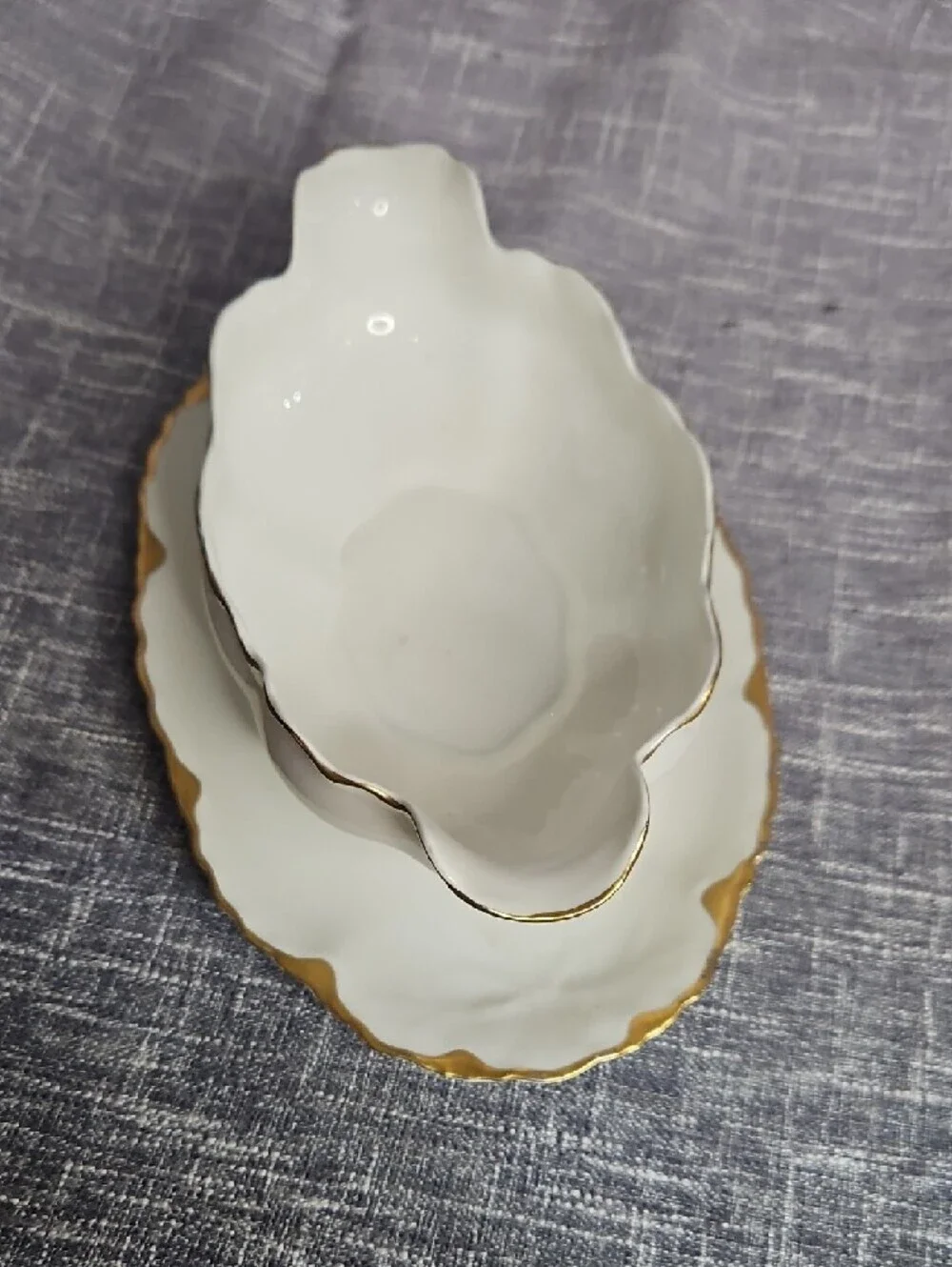Antique M.Z. Austria '1210' Gravy Boat with Attached Underplate